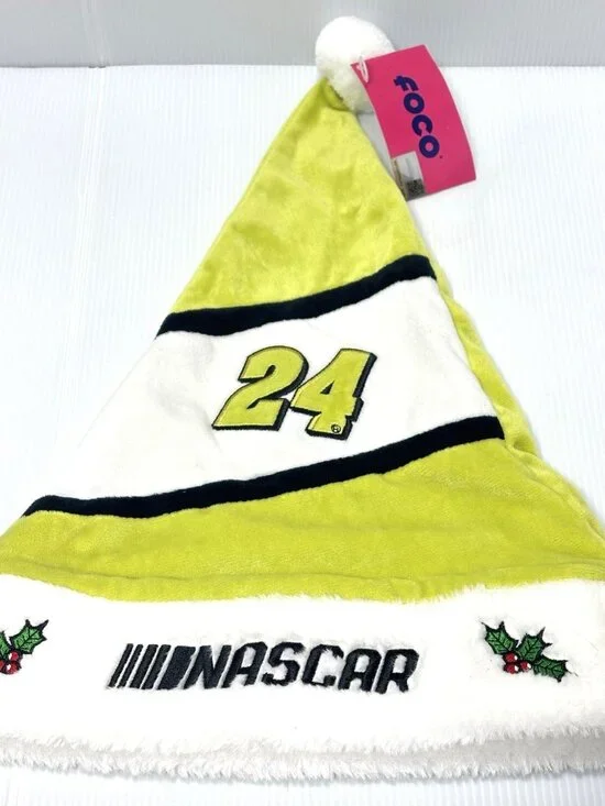 FOCO NASCAR #24 Santa Hat Embroidered Colorblock Racing Holiday Cap Gift Race - Picture 4 of 9
